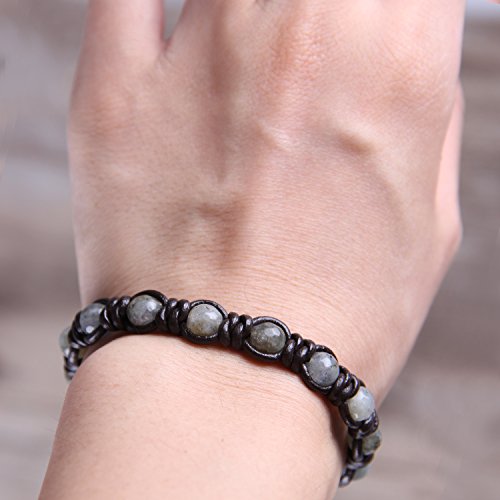 Image of KELITCH Turquoise Beaded Wrap Bracelets Bangle Handmade Charm Chain Strand Bracelet For Women