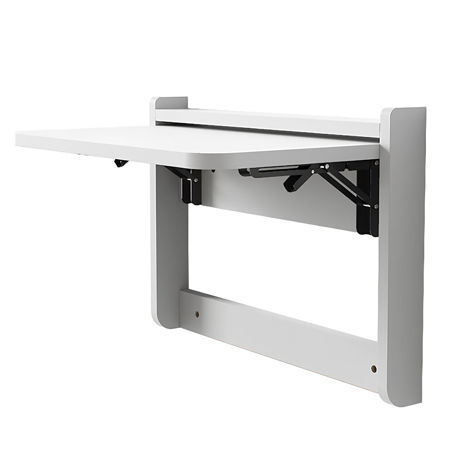 GBRJUYF Wall Mounted Desk Floating Laptop Desk, Wall Mounted Folding Table Fold Down Wall Mounted Workbench, Wall Desks For Small Spaces Wall Hanging Dining Table Space Saving(Grey)
