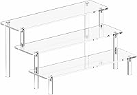 Hoewina 3-Tier Acrylic Display Risers - Clear Perfume Organizer, Cupcake Stand Holder for Collectibles, Figures & Desserts