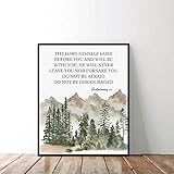 Deuteronomy 31:8, Bible Verse Wall Print Christian Poster For Men Scripture Bedroom Decor Watercolor Landscape Rustic Mountain Poster Deuteronomy 31:8, Bible Verse Christian,213