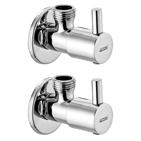 ALTON ALT2025, Brass Angle Valve With Wall Flange, Chrome (2-Piece Set)