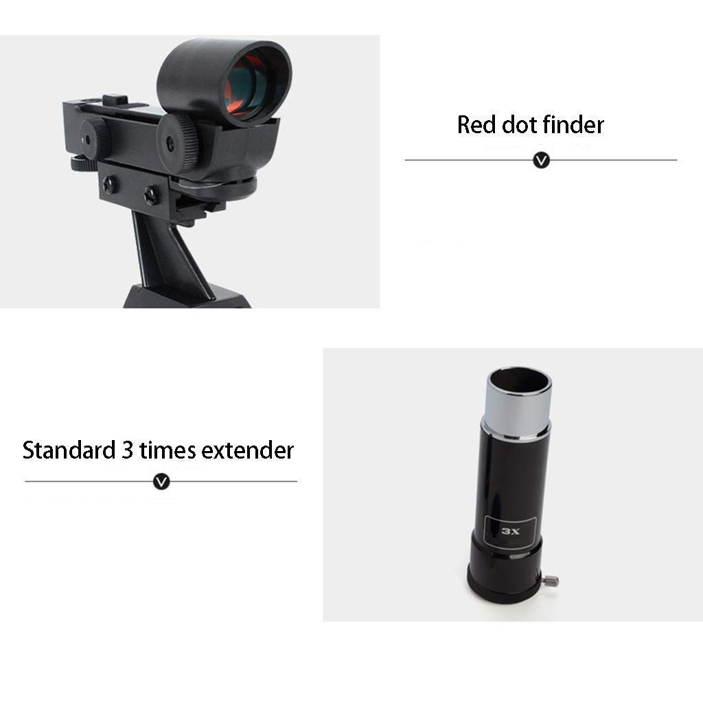 Telescopio astronómico Refractor, telescopio de 80 mm de Apertura y 900 mm, telescopio de Viaje para niños Principiantes y Adultos, Gran astronomía para Que los niños exploren el Espacio Lunar