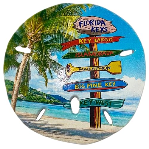 Imán de arena redondo de Florida Keys, 3 x 3 pulgadas