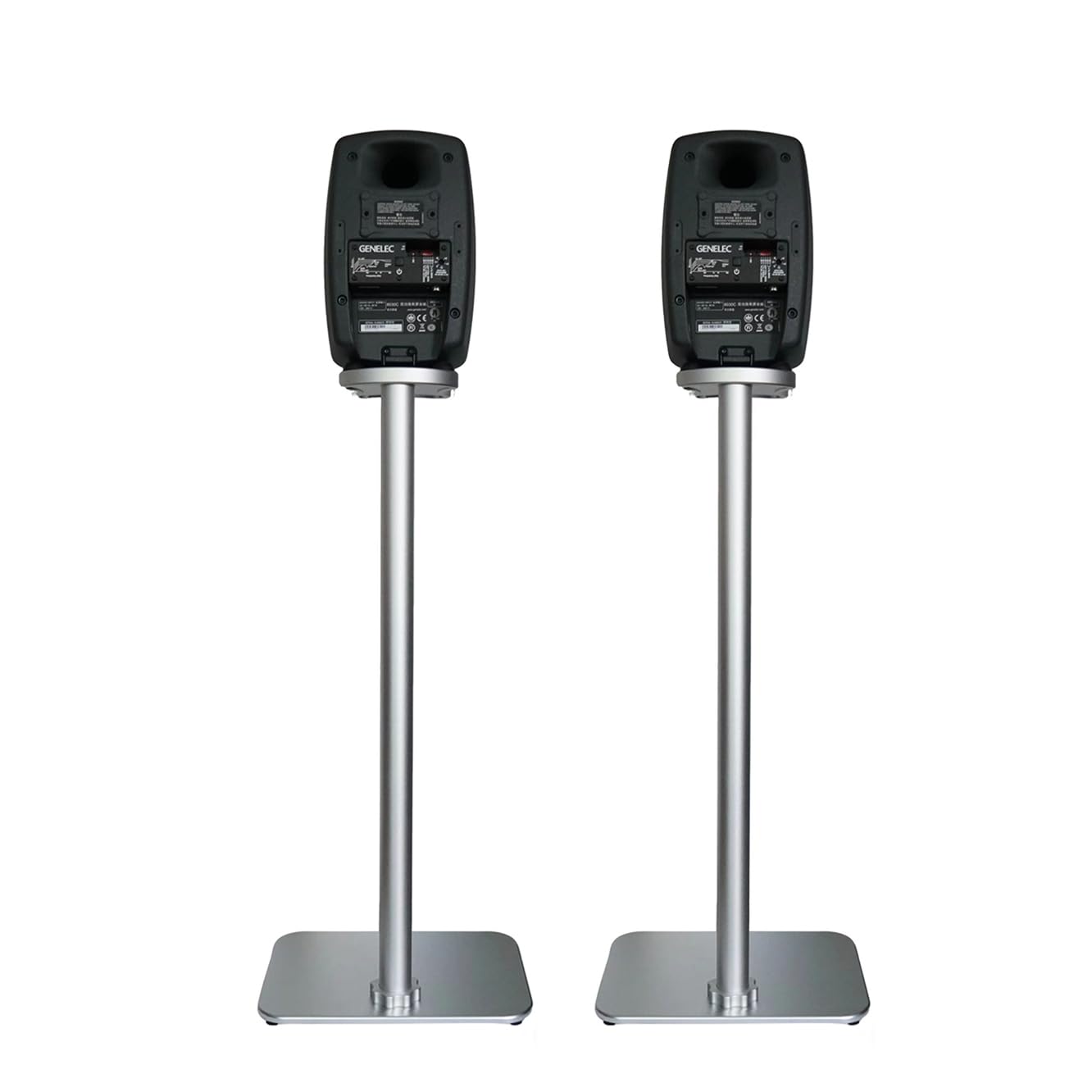 Paar Aluminium-Bodenständer für Genelec 8030/G3 Lautsprecher – Premium 1:1 Passform, ergonomische 80 cm Höhe, versteckte Kabelführung (Für 8030/G3/XX3X, Silber, 1 Paar)