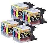 Taille du paquet : 12 Go Inks® Lot de 4 Cartouches d\'encre C/M/Y pour remplacer Brother LC1280 Compatible/Non OEM pour imprimante Brother MFC (12 encres)