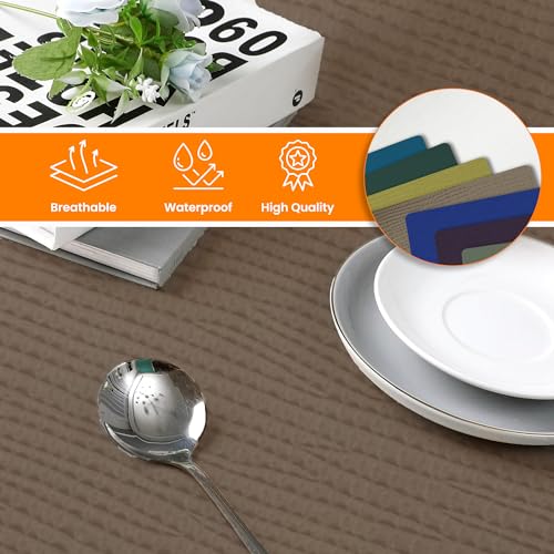 Nappe rectangulaire imperméable et lavable en PVC résistant aux taches - 6