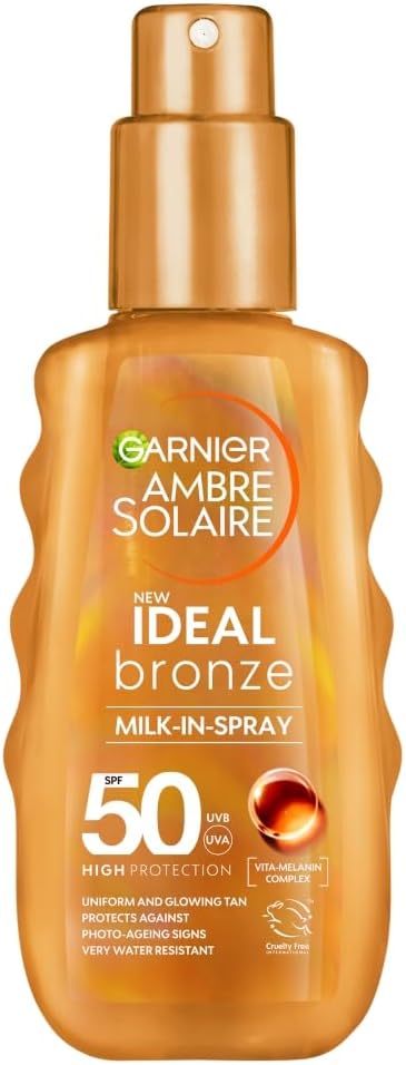 Garnier Ambre Solaire Ideaal Brons Melk-In Tanning Spray SPF50 (150ml)