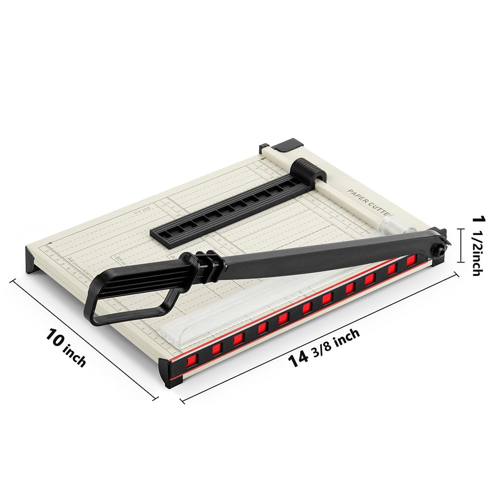 Cortador de papel con protector de seguridad, guía magnética, base resistente para cartulina, cartón, vinilo, manualidades y fotos