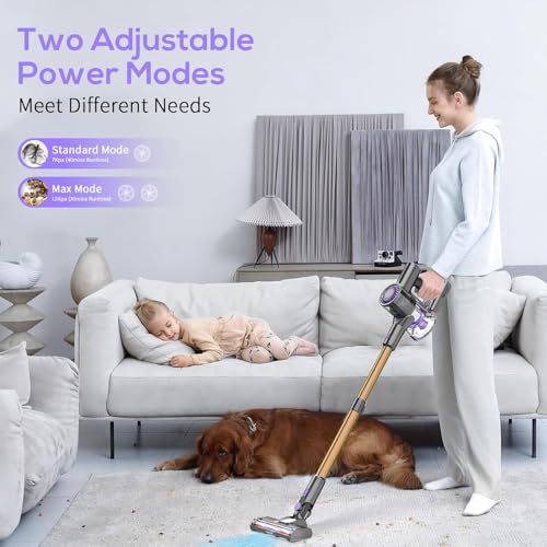 Image of MBTTODF Cordless Vacuum Cleaner for Home & Pet Hair - Lightweight Stick Vacuum with 40-Min Runtime, Anti-Tangle Brush & LED Headlight, for Hardwood, Carpet & Tile
