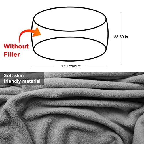 Rainbean Bean Bag Chair Cover(It Was Only A Cover, Not A Full Bean Bag) Chair Cushion, Big Round Soft Fluffy Pv Velvet Sofa Bed Cover, Living Room Furniture, Lazy Sofa Bed Cover,5Ft Snow Coffee #TOP1