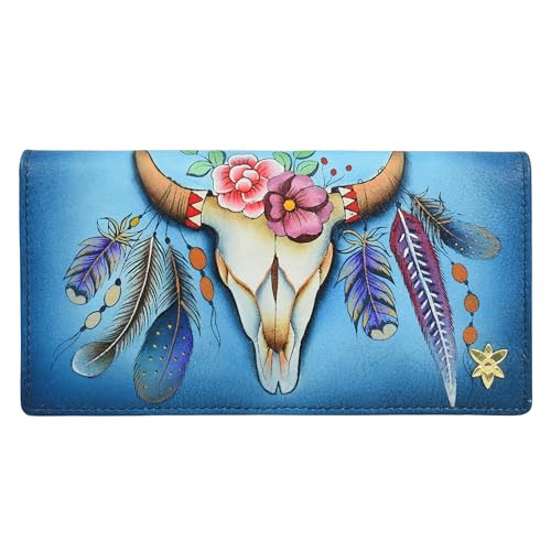 Anuschka Women's Original Hand-Painted Genuine Leather RFID Blocking Clutch Wallet
