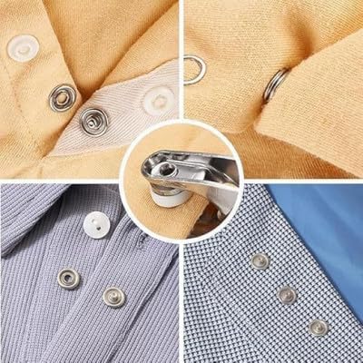Image of Metal Snap Button Kit with Plier Tool | Stainless Steel Press Stud Buttons Set for Clothing, DIY Craft & Sewing | Heavy Duty Snap Fasteners Kit with Storage Box for Jackets, Bags & Fabric Repair