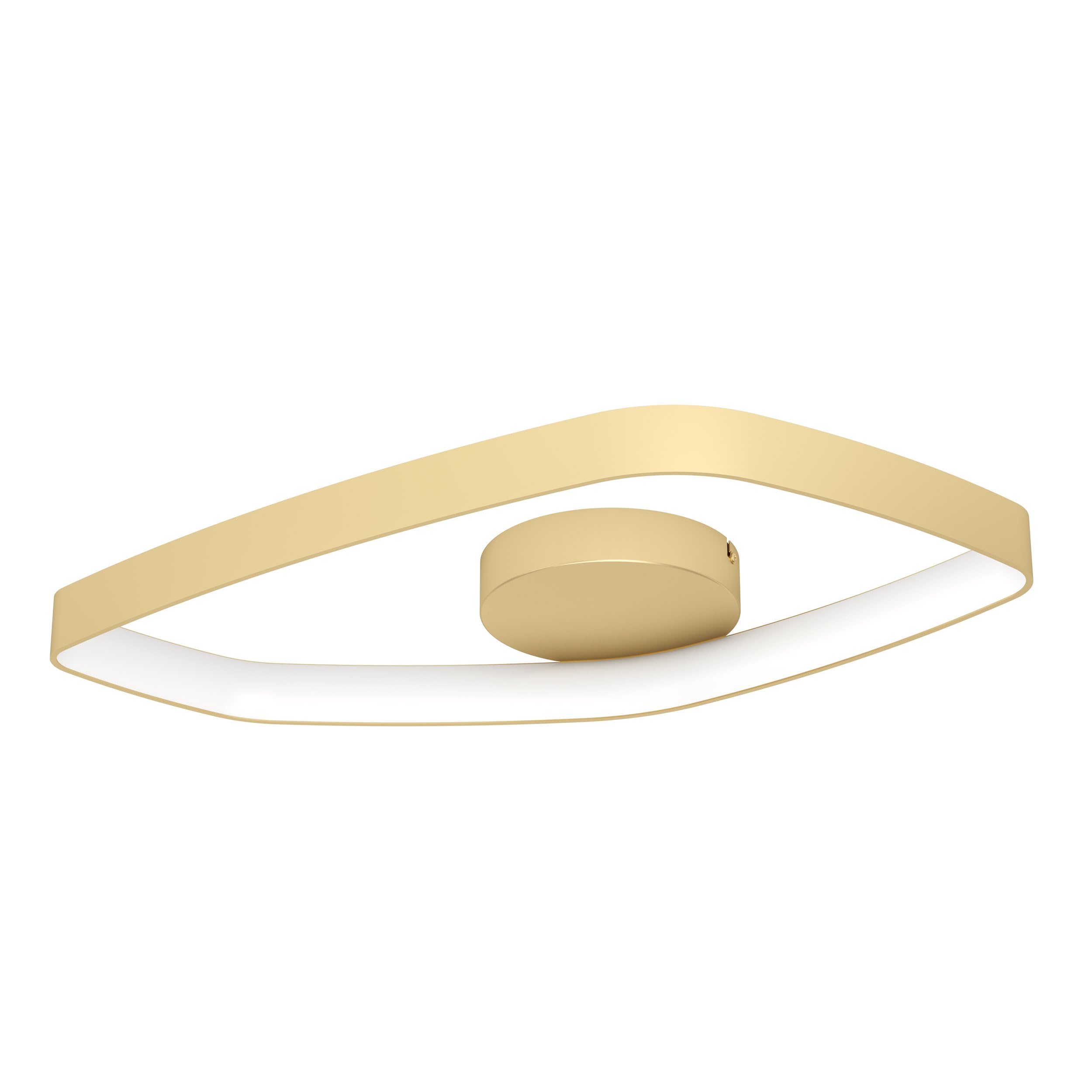 Eglo LED Ceiling Light Fixture Vallerosa, Flush-Mount Ceiling lamp, dimmable Living Room and Bedroom Lighting, Metal Brushed Brass, Warm White