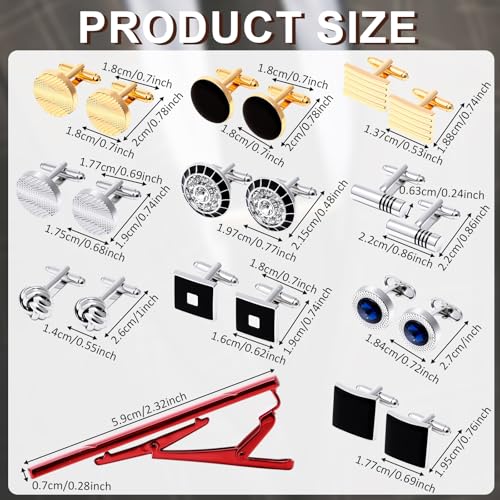 Set de 30 Mancuernillas y Clips para Corbata Hombre miniatura 2