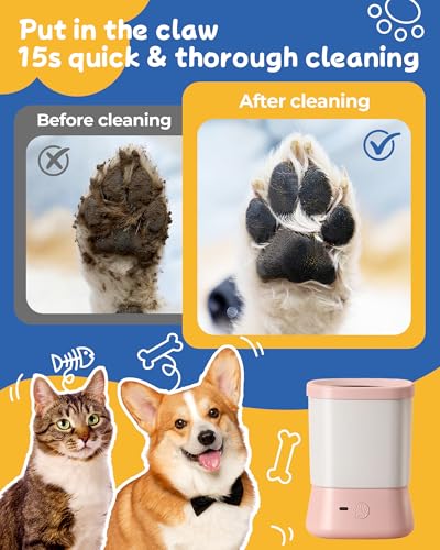 Image of Electric Dog Paw Cleaner for Dogs,2 Speeds Automatic Dog Foot Paw Washer for Medium Large Cat Dog Pet