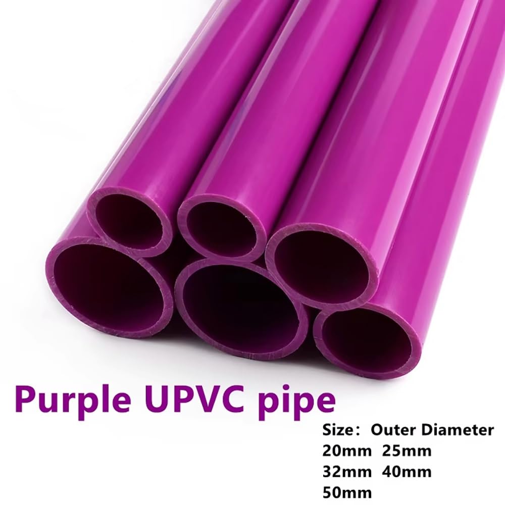 Tubo UPVC viola for irrigazione, acquario, impianto idraulico(5pcs 25cm OD 25mm)