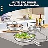 EWFEN Tri-Ply Stainless Steel Frying Pans Set with Lid, 8”/10”/12” Cooking pans, PFOA&PTFE Free Skillet, Induction Cooking Pan, Dishwasher and Oven Safe, Fast & Even Heat, Suitable for All Stove #1