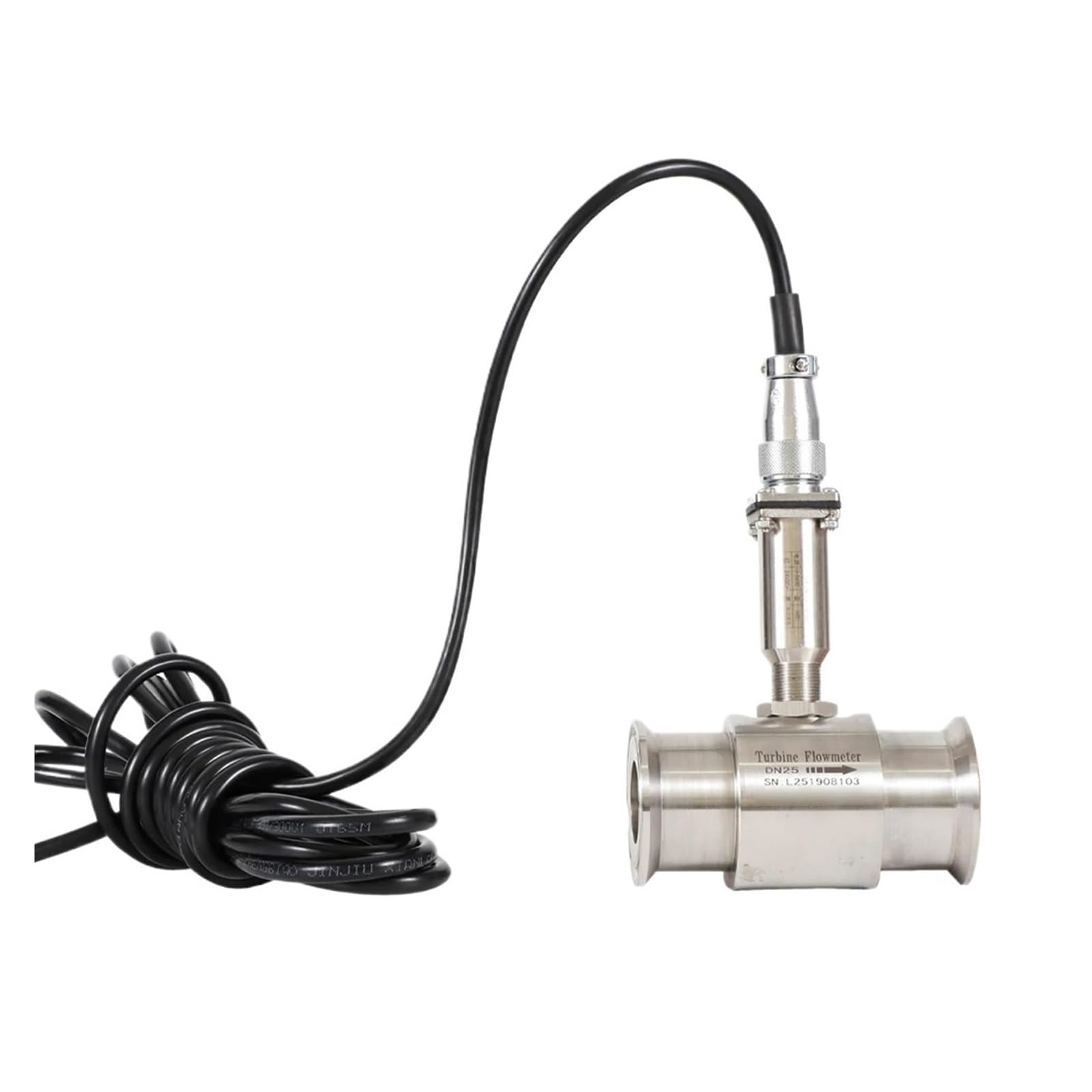 LEOTNNDQ Turbine flowmeter sanitary tri-clamp connection pulse signal output extended flow 12VDC(DN4)