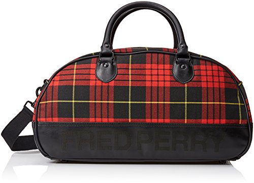 Fred Perry Subculture Tartan Grip Bag para hombre, tartán (Rojo) - L9207