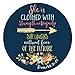 BWOOLL Christian Quotes Mouse Pad Bible Verse Proverbs 31:25 She is Clothed in Strength and Dignity and She Laughs Without Fear of The Future Round Non-Slip Rubber Mouse pad (7.87 X 7.87 inch)