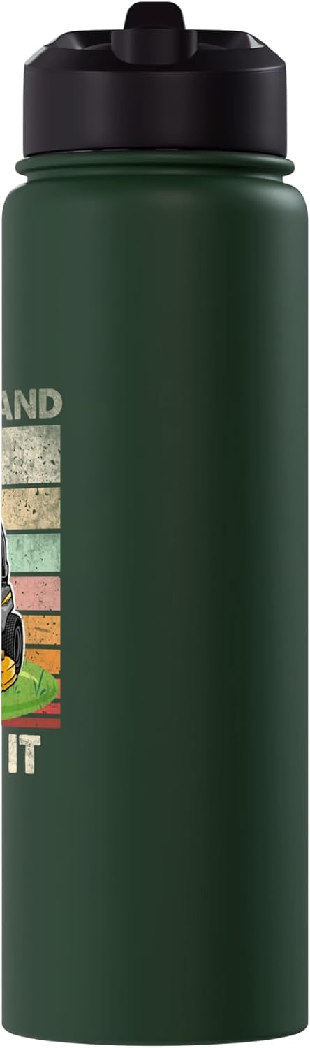 I'm Sexy And I Mow It Lawn Mowing Gardening Lover Distressed Stainless Steel Insulated Water Bottle