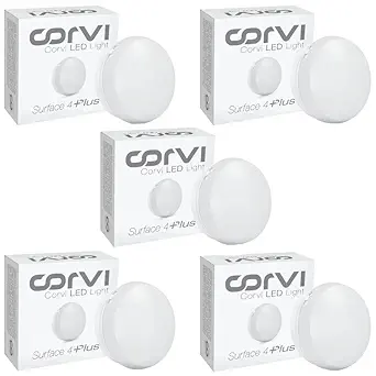 CORVI LED Surface 4 Ceiling Light | 9 Watts illumination using 6 Watts power | Dimmable & Driverless | Backlit for Maximum Output | 3000K Warm White (Pack of 5)