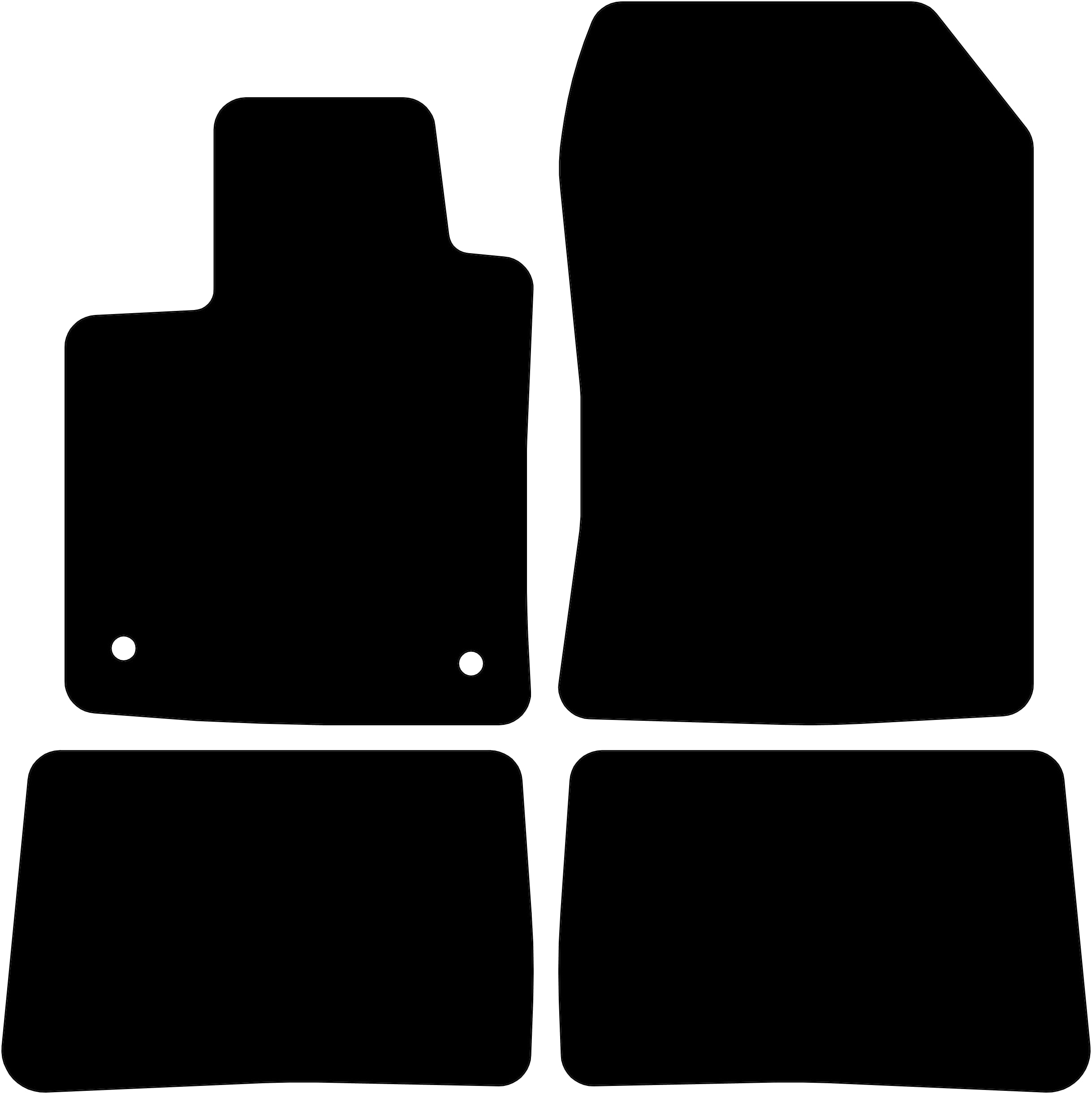 Kovvar Duogrip Gummimatten passend für Renault Twingo 2007-2014 Passend zur Ausführung: 2