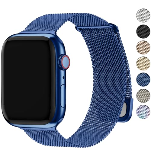 Ya en manzanajugosa.com: Fullmosa Correa Magnética Compatible con Apple Watch 42mm 41mm 40mm 38mm,Pulseras de Repuesto de Acero Inoxidable Milanese Loop para Series 11 10 9 8 7 6 5 4 3 2 1 SE3/2/1,Azul