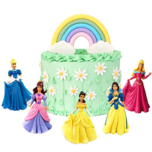 Oulun Birthday Cake Toppers For Disney Princess , Princess Girl Birthday Party Supplies (5Pcs) #TOP1