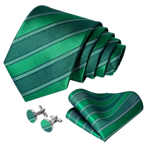 Image of 5PCS Mens Silk Designer Tie, Pocket Square, Cufflinks, Drilled Tie Ring and Lapel Pin Set for Wedding Groom Party