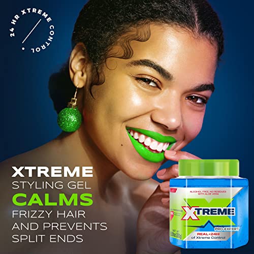 Xtreme Pro-Expert Blue Styling Hair Gel, 24-Hours Control With Aloe Vera, 8.81 Oz Jar (Pack Of 24) #TOP5