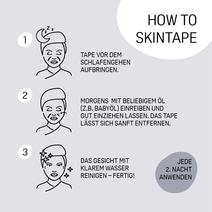alla/jen - Hyaluron-Skintape "Glow Package" mit Gojibeere & Szechuanpfeffer | Sofortwirkung mit Kinesiologie-Tapes, wirksames Anti-Falten-Pflaster [vegan, 35 Tapes, 7 Anwendungen, 14 Tage]
