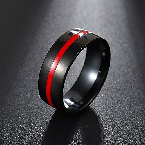 Wedding Ring Set His Hers Couples Matching Rings Women's Black Gold Filled Red Ruby CZ Wedding Engagement Ring Bridal Sets & Men's Stainless Steel Wedding Band