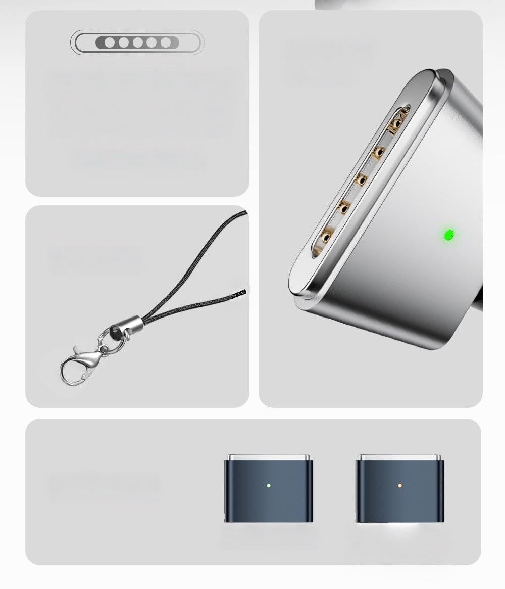 LivX Type-C to MagSafe 3 İle Uyumlu Dönüştürücü | 140W Hızlı Şarj Destekli | MacBook İle Uyumlu Çevirici Gri SF-3