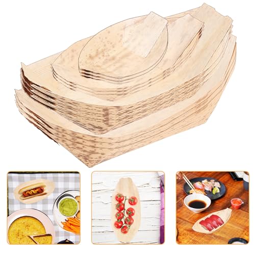 Platos desechables en forma de bote para sushi 40 pcs miniatura 5