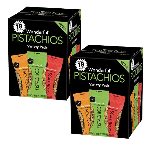 Gourmet Kitchn Wonderful Honey, Chili And Salt Roasted Pistachios | No Shells, Variety Pack (0.75 Oz., 18 Pk.) (2 Pack) #TOP16