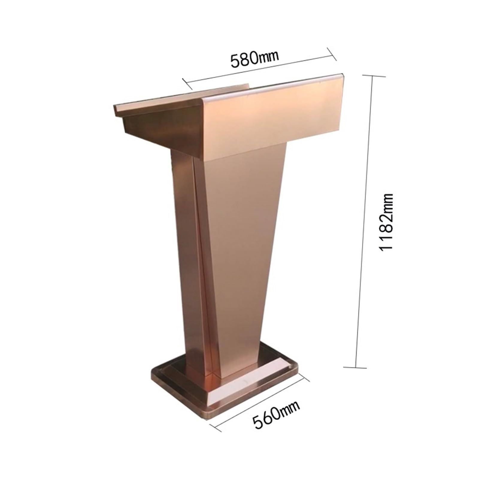 Rednerpult Edelstahl-Podium in Roségold for kleine Vorlesungen, Auditorium, Konferenzraum, Klassenzimmer Konferenzpult