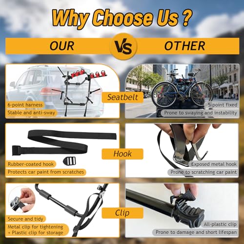 Compact Folding 3-Bike Trunk Rack