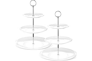 2Pcs 3 Tier Porcelain Cupcake Stand for Elegant Dessert Display