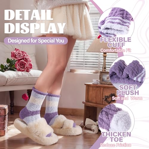 Image of Anlisim Fuzzy Socks for Women, Soft Comfy Cozy Fluffy Thick Winter Warm Fleece Slipper Socks