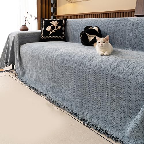 テーブルクロス 厚手 刺繍 高級 190*350cm マルチカバー ソファー 冬 ブルー 3人掛け 和風 肘付き 肘なし ソファーカバー 厚手 花柄 保温 縁取り ゴージャス 雲柄 レトロ 蓮柄 山柄 エレガント 防塵 洗濯可 ブランケット ひざ掛け 秋冬
