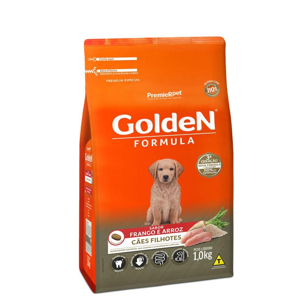 Ração Golden Filhote Sabor Frango e Arroz para Cães, 15kg Premier Pet Para Todas Grande
