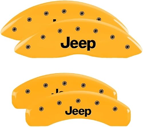 MGP Caliper Covers - Cubiertas de pinza de freno 2011-2021 Jeep Grand Cherokee 2022 Jeep Grand Cherokee WK (42020s) Juego delantero y trasero -