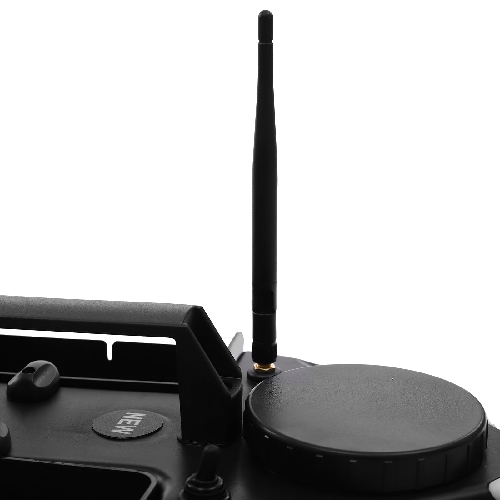 Bote de pesca con 3 depósitos de cebo, batería de 5200 mAh y mando a distancia de 500 m, LED, retorno automático, color negro