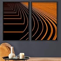 2 Piece Framed Canvas Wall Art Solid Structures Canvas Prints Home Artwork Decoration for Living Room,Bedroom - 16