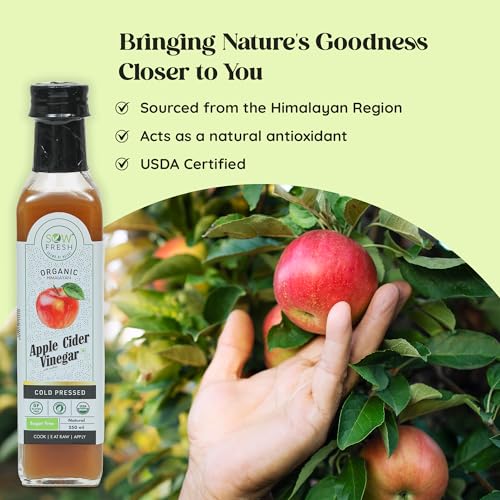 Image of Cold Pressed Apple Cider Vinegar Organic, ACV with Mother, No Sugar (250ml)