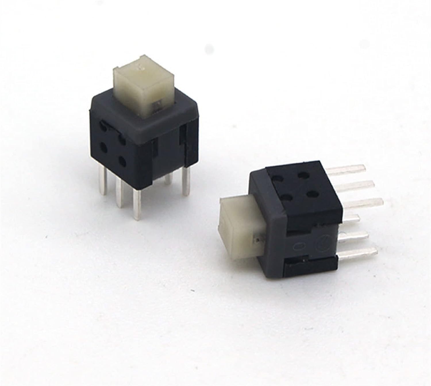 Botón de encendido y apagado, microinterruptor 10 piezas Pequeño micro interruptor de bloqueo automático 5,8 * 5,8 mm con 6 pies con bloqueo Interruptor táctil Interruptor de botón Cabeza plana Microi