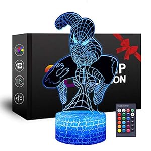 Superhero 3D Night Light, Spiderman Toys for Boys, Fun Mens Gadget Gifts Ideas, Party Christmas Birthday Favours Gift…