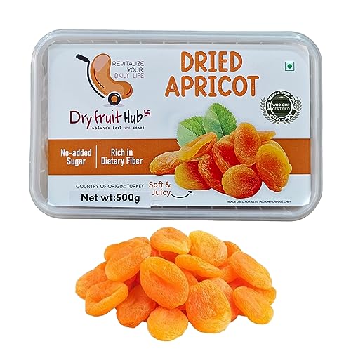 DryFruit Hub Premium Dried Apricot Seedless 500gm, Turkish Aprico...