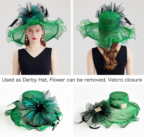 Sombrero Derby Organza para Mujer Fiesta Boda Sol miniatura 5